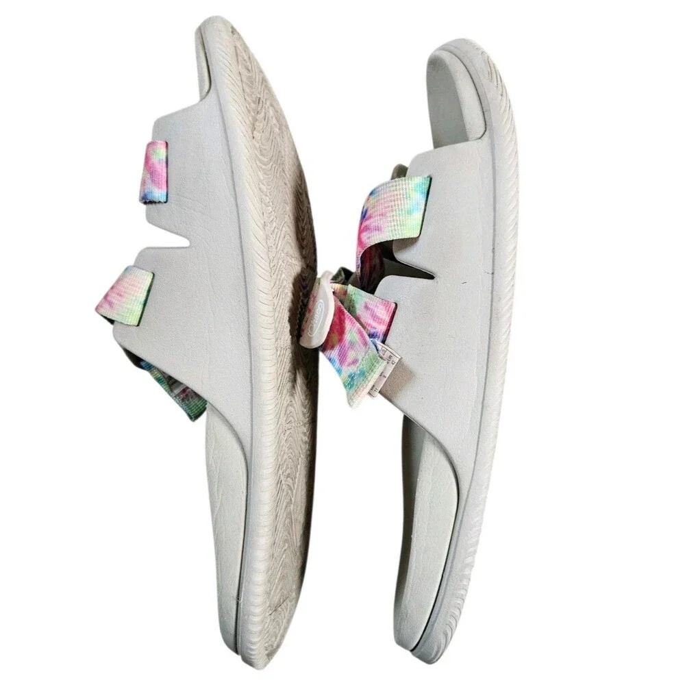 Chaco Chillos Slides Womens Size 11 Beige Pastel Tie Dye Beach Sandals JCH108732